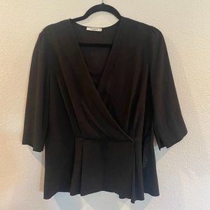 Faux- wrap top business blouse